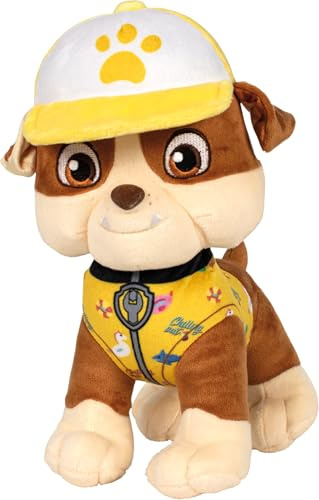 Schmidt Spiele 42828 Paw Patrol, Rubble, Summer Edition, 28 cm plyschfigur, flerfärgad