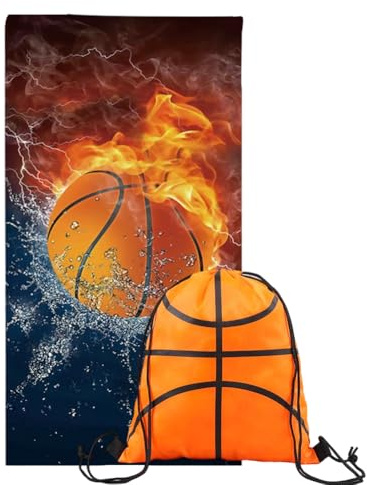 GVMJHYK Telo da Spiaggia Dei Pallacanestro 2pcs Telo Mare Microfibra, Asciugamano Stampa a Tema di Pallacanestro, Teli da Mare per Piscina, Spiaggia, Campeggio, Picnic-Modello di calcio d'acqua