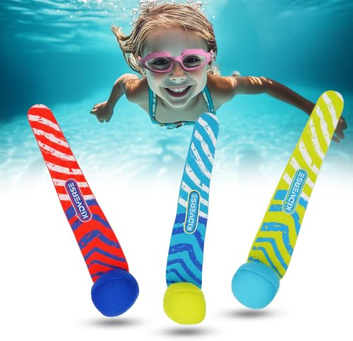 KIDVERSE Juegos submarinos para niños - Juguetes acuáticos probados - Juego Submarino de Neopreno Niños - Coloridos Juegos para la Piscina para Aprender a bucear