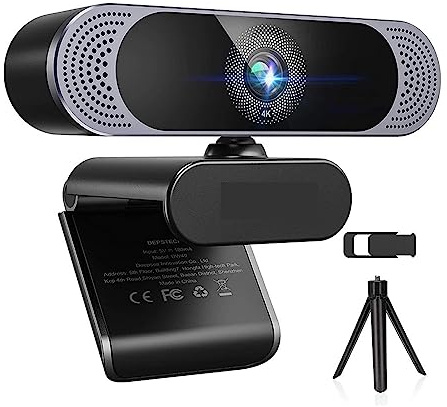 Webcam, Webcam 4K 8MP HD Webcam con microfono con cancellazione del rumore/copertura for la privacy/spina for treppiede Riproduci fotocamera Web USB for riunioni video
