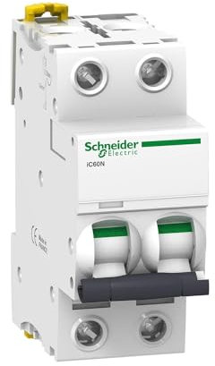 Schneider Electric A9F74240 IC60N Disjoncteur, Acti9, 2P, 40 A, courbure C, 50/60 Hz, blanc