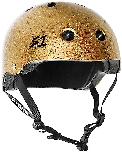 S1 Lifer Helmet for Skateboarding, BMX, and Roller Skating - EPS Fusion Foam, CPSC & ASTM Certified - Gold Gloss Glitter Large (22)