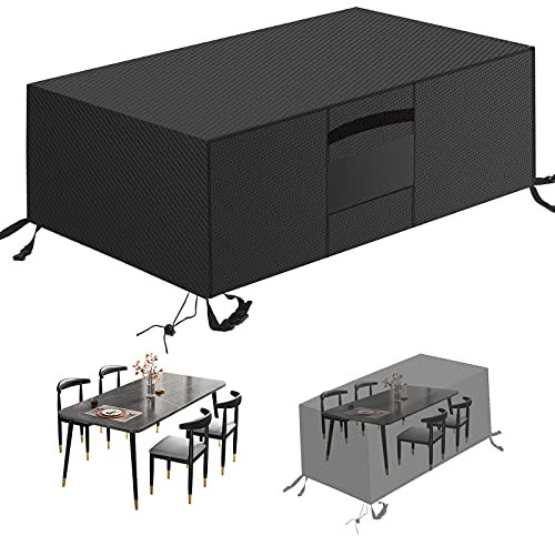 MEEYI Abdeckung Gartenmöbel 130x75x71cm, Wasserdichten Möbelabdeckung mit Belüftungsöffnungen 420D Oxford Gewebe Wasserdicht Winddicht UV-Beständiges für Gartentische und Möbelsets, Schwarz