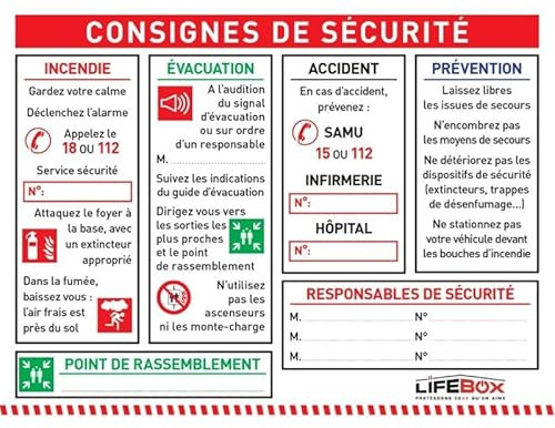 Panneau de consignes de sécurité obligatoires