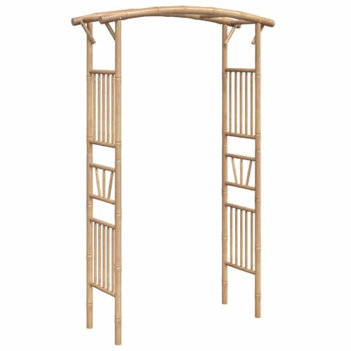 vidaXL Arco para Rosas Cenador Jardín Terraza Patio Enrejado Entrada Pérgola Adosada Soporte Plantas Exterior Estilo Granjero de Bambú