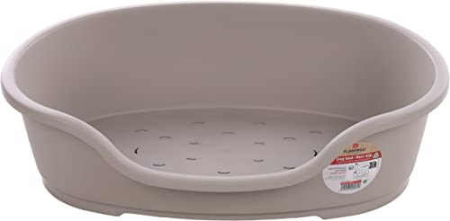 Flamingo Hundebett Tuck – Oval Grau | Größe L (81 × 51 × 24 cm) | Praktisch, Stilvoll & Leicht zu Reinigen!