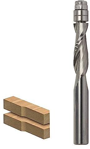 AKYLIN Fresa a filo a spirale, gambo 8 mm, fresa elicoidale Up Cut per fresatrice superiore, diametro di taglio 8 mm, lunghezza di taglio 16,6 mm, scanalata a spirale, doppio cuscinetto a sfera, fresa