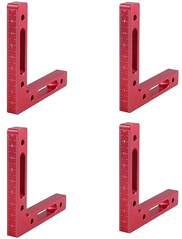CNCYEAH 4PCS 90 Grad Positionierwinkel Winkel Klemme, Winkelspanner 120x120 mm, rechtwinkliges, Positionierungslineal, Eckspannwinkel Holzklemmen für Boxen Bilderrahmen Regalschränke