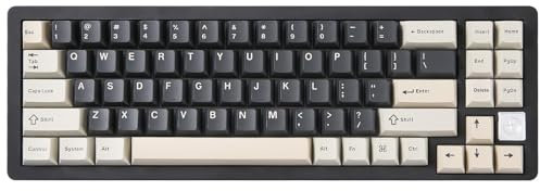 YUNZII AL71 65% Teclado mecánico, Todo Aluminio CNC, Anillo Intercambiable en Caliente, 2,4 GHz inalámbrico BT5.0/USB-C Teclado Gaming de Cable, NKRO RGB, para Win/Mac (Negro, Crystal White Switch)