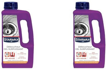 STARWAX Déboucheur Gel pour Canalisations - 1L - Idéal pour Déboucher une Canalisation Complètement Bouchée (Lot de 2)