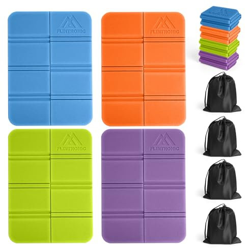 flintronic 4 Stück Sitzkissen Faltbar Outdoor, Wasserdicht Spielplatz Matte, Kinder Sitzmatte mit Tragetasche, Für Outdoor Spielplatz Garten Stadion Jagd Wandern Camping
