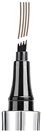 5 Farben flüssig Härchenzeichnung Augenbrauenstift mit Micro-Fork-Spitze, natürlich Microblading Effekt für undichte Augenbrauen (#5 Dunkelgrau)