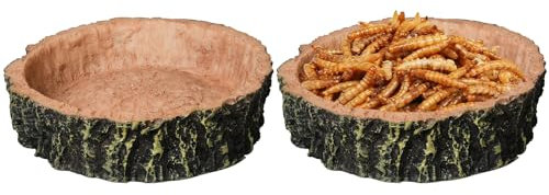 Pumwoy 2 Stück Reptilien Fressnapf, Reptile Feeder Dish, Terrarium Wasserschale, Corner Water Dish Wassernapf Reptilien, Schildkröten Zubehör Reptile Näpfe für Eidechse, Chamäleon, Gecko