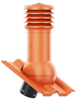 KRONO-PLAST Entlüfterkamin HIVENT 150 mm für Betondachziegel Brass Frankfurter, Benders Mecklenburger, ProDach - Doppelrömer Dachentlüftung Ziegelrot Klassisch Rot