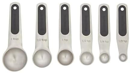 Farberware Professional Stainless SteelMeasuring Spoons Precision and Ease in Every Scoop, Features Magnetic Handles for Easy Storage, Dishwasher Safe