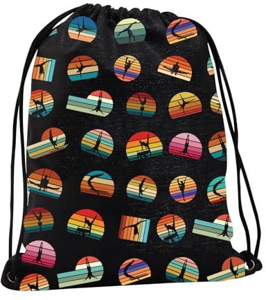 PXTIDY Gymnastics Bag Gymnastics Lover Gift Gymnastic Drawstring Sport Backpack Gift for Gymnasts Vault Athletes