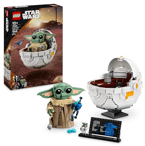 LEGO Star Wars 75403 Grogu with Hover Pram Building Toy Set, Collectible Character Figure for The Mandalorian TV Show Fans, Display Gift Idea for 10+ Year Old Boys & Girls
