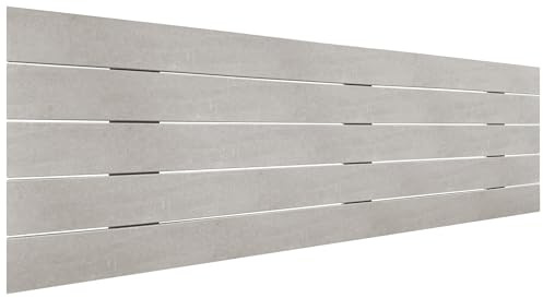 DHOME Recyceltes MDF Holz Kopfteil im Palettenstil Horizontales Bed Pallets Beschläge inklusive (160cm, Tribal-grau)