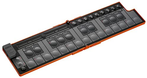 Korg nanoKEY Fold - Foldable 25 Key MIDI Keyboard Controller with USB-C and TRS-MIDI - Lava Orange