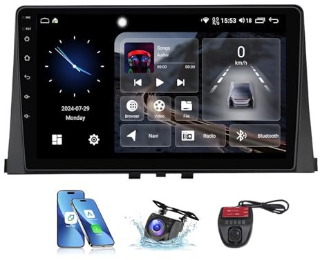 Genérico Radio Multimedia para Coche Android 13 para Ci-troen Berlingo 2018-2020, Compatible con Radio FM RDS, Pantalla táctil QLED de 9 Pulgadas, navegación GPS, DSP Integrado, Bluetooth, CarPlay 4G