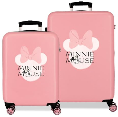 Joumma Disney Minnie Heads Juego de Maletas Rosa 55/65 cms Rígido 7,54 kgs Cierre de combinación Lateral ABS 7,54 kgs 91L Equipaje de Mano