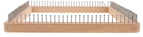 DIYEAH Métier à tricoter en bois : planche de blocage en bois 30 x 30 cm, outil de tissage DIY pour la fabrication de tapis, écharpes, chapeaux, bandeaux, châles et couvertures.