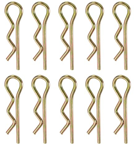 QUARKZMAN 10 Pcs Pasador De Enganche, 3.5mm x 70mm Clips R De Acero Al Zinc Coloreado Con Resorte, Alfileres De Retención, Juego De Variedad De Pasadores Para Remolques