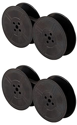 Rastapulz 2-pack skrivmaskin, färgband, Twin spole, skrivmaskin, färgband, dubbel spole, färgförpackning, bläckdel för de flesta skrivmaskiner (svart)