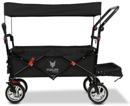 FUXLIFE Handvagn FX-CT800 • Hopfällbar • Svart • Extra Vadderad Förlängning