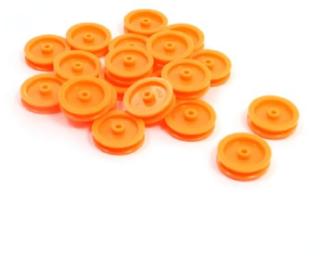 Sourcingmap RC Model Airplane Orange Plastic DIY Belt Drive Gear Pulley 20 Pcs