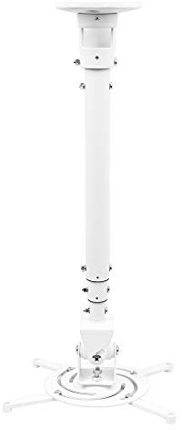 DYNAVISTA Full Motion Universal Ceiling Projector Mount Bracket with Adjustable Height and Extendable Arms Rotating Swivel Mount for Home and Office Projector (White)