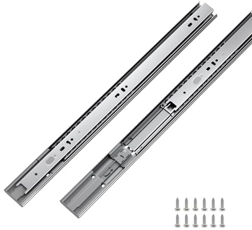 LONTAN 6 Pairs 20 Inch Soft Close Drawer Slides for Dresser - Metal Heavy Duty Ball Bearing and Full Extension Cabinet Drawer Slides 100 LB Capacity