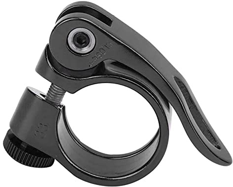 Quick Release Seatpost Clamp, 25.4mm/ 28.6mm Aluminum Alloy Quick Release Seat Clamp for Road Bike (Black)
