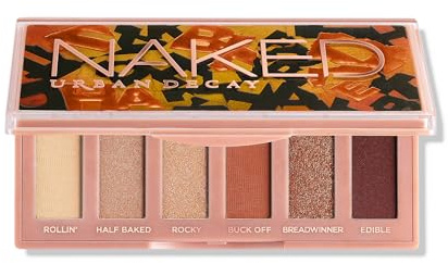 URBAN DECAY Naked Mini Half Baked Eyeshadow Palette - Bronze Neutral Eyeshadow Palette, Matte, Metallic, Shimmer & Glitter Finish, 6 Warm Beige & Brown Eye Shadows, Travel Mini Palette