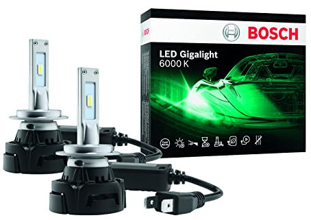 Bosch ~H7 LED Gigalight - lampes de phare auto - 12V 30W, blanc froid 6000K - lot de 2 lampes LED - usage hors routes ouvertes uniquement