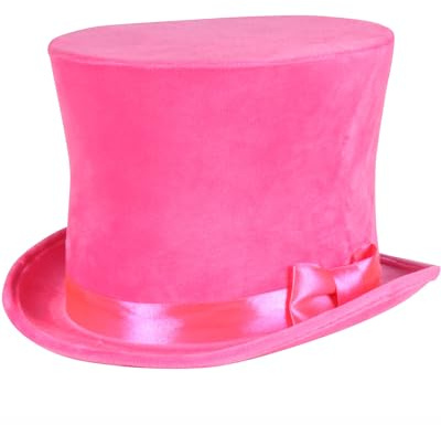 Thetru Kostüm Zubehör Zylinder Hut neon pink Karneval Fasching Gr. 59/60