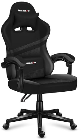 huzaro Force 4.4 | Chaise Bureau | Fonction Bascule | Ergonomique | Tissu Mesh | Appui-tête | Coussin Lombaire | Réglable en Hauteur | PC Gaming | Accoudoirs Souples | Carbone