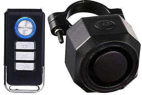 Meichoon Fahrradwecker Wiederaufladbar Drahtloser Vibrations Bewegungssensor Wasserdicht mit Fernbedienung Einbruchschutzsystem 110dB für Fahrrad, Motorrad, Roller, Fahrzeug, Anhänger, Auto