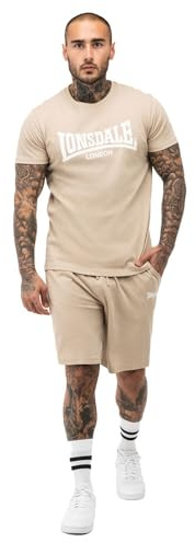 Lonsdale Herren MOY Trainingsanzug, Beige/White, M