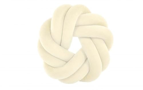 TISECO Home Studio - Kissen (gefüllt) Knot - Samt - Knotenkissen - 30x30x7cm - Elfenbein