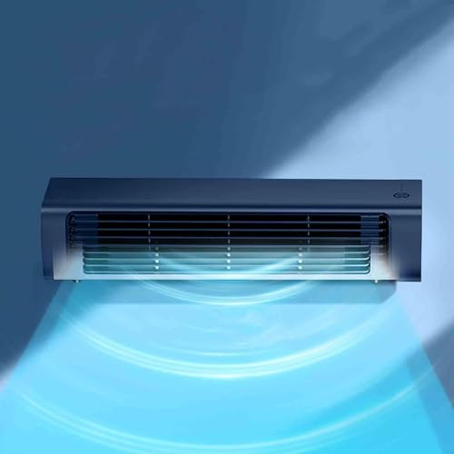 Mini Wall Mounted Air Curtain Fan, 2 In 1 Desk Fan, Bladeless Wall Mount Fan, Oscillating Fan Cooling Fan, Air Circulator Fan with Remote, for Home, Office, Bedroom,Grey