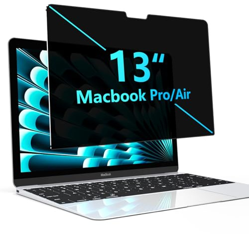 JEHOO Filtre de Confidentialité pour Apple MacBook Pro 13 Pouces (2016-2022, M1,M2) & MacBook Air 13 Pouces (2018-2021, M1), Anti Espion, Anti-Rayures Filtre