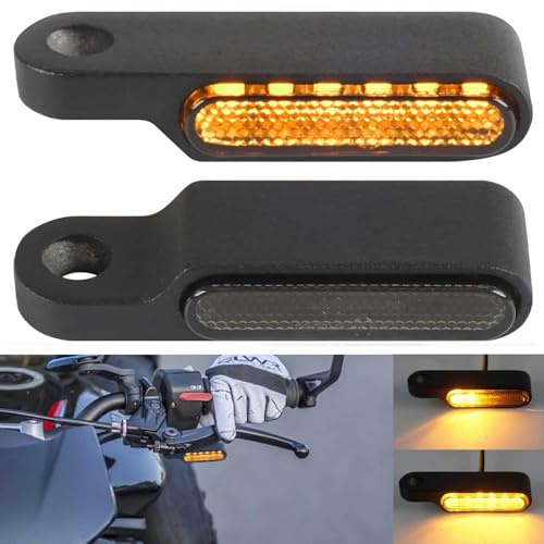 evermotor Mini Frecce LED Sequenziali per Moto, Omologato E24 12V 6 LED Indicatore, 2 Pezzi, Universale, Lega di Alluminio Pressofuso, IP67 Impermeabile