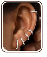 FIOROYAL 5 Paia Orecchini Cerchio Piccoli Per Donna Uomo Placcato Oro 14K Piccoli Orecchini Ipoallergenici Zirconi Cubici Orecchini Cerchio Helix Piercing Gioielli Orecchini a Cerchio 6/7/8/9/10mm SCZ