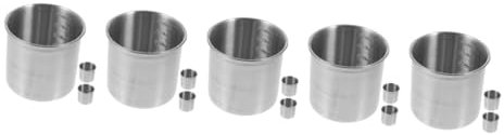 TOPBATHY Lot De 5 Tasses À Mesurer Robustes En Acier Inoxydable Récipients À Mesurer À Large Ouverture Pour 3 Pièces X 5