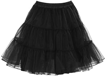 Wikoan Jupon sous Robe Femme Petticoat Années 50 A-Ligne Tutu Jupons pour Femmes Rockabilly Jupe Tulle Vintage Fond de Robe Noir S