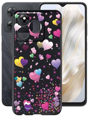 YQINHHME Phone Case for Blackview Wave 8 (6.56 Inches), Black Shockproof Soft Silicone Case, Ultra-Thin Anti-Scratch TPU Bumper Cover for Blackview Wave 8 - Ballon