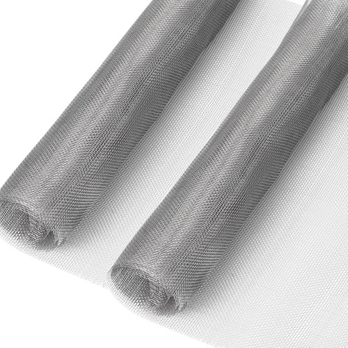 Mosquitera por metros, rejilla de 30 x 120 cm, rejilla para roedores, mosquitera de metal, malla fina, rejilla protectora contra chispas, chapa perforada de acero inoxidable (2, plateada)