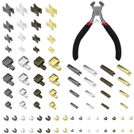 80 Stück Reißverschluss Reparaturset, Stopper, Mehrfarbig, Endstück mit Oberschneider, Ersatzteile für Jacken, Mäntel, Zelte, Taschen, Gepäck