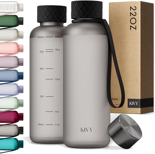 KIVY Gourde Tritan 650 ml [Sans BPA] Étanche & Lavable au Lave-Vaisselle - Bouteille d’Eau pour Enfants & Adultes - Gourde Sport Petite - Tritan Compatible Eau Pétillante - Bouteille 650 ml